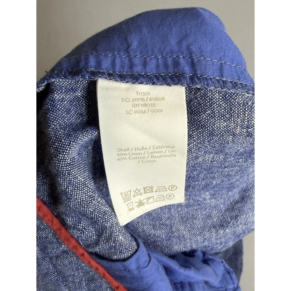 Boden St Ives Linen Blend Paper Bag Shorts Blue Size 6 High Waist 6
